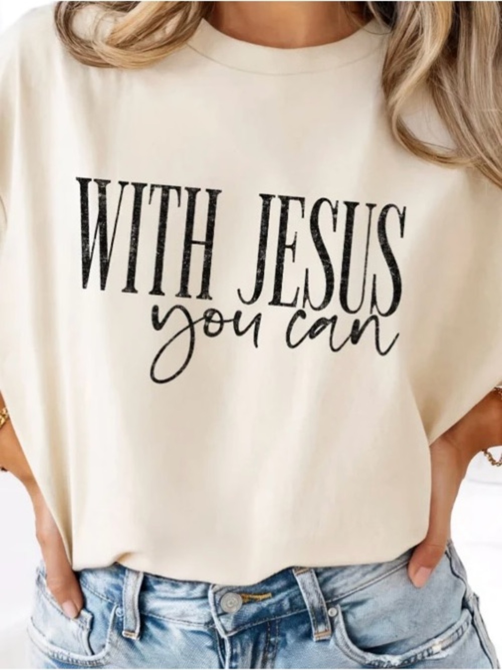 "With Jesus You Can" Graphic Tee